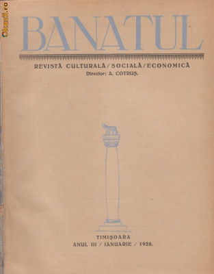 3 reviste BANATUL (dir.A.Cotrus,1928,Timisoara) foto