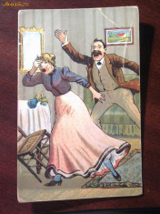 carte postala perioada 1920 satira-desene foto