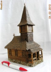 Miniatura artizanat din lemn, Biserica din Maramures foto