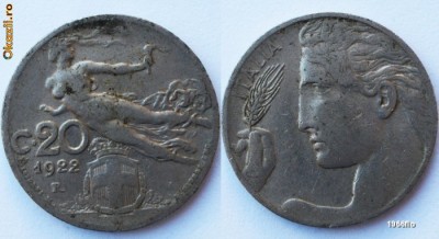 ITALIA 20 CENTESIMI 1922 ** foto