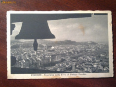 carte postala 1936 firenze -panorama din turnul palatului vechi foto