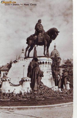 R 3492 Cluj Statuia lui Matei Corvin Circulata foto