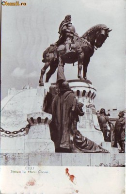 R 3493 Cluj Statuia lui Matei Corvin Circulata foto