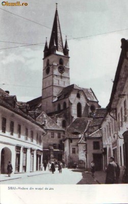 R 5237 Sibiu Vedere din orasul de jos Necirculata foto