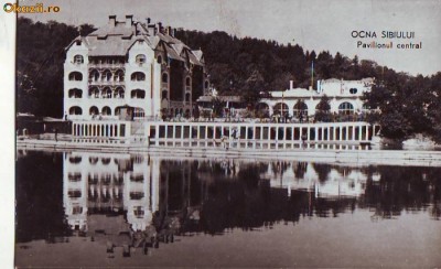 R 4667 Ocna Sibiului Pavilionul central al bailor Circulata foto