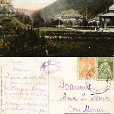 Carte postala ilustrata vedere din Parc-Slanic Moldova , 1923