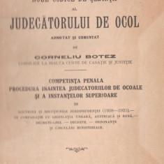 C.Botez /Noul codice de sedinta al judecatorului de ocol 1922