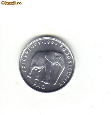bnk mnd Somalia 5 shillings 2002 unc , elefant foto