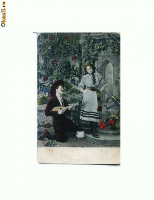 ROMANTIC FOTO 09 M-selle Chiriacopol,Galati -circulata 1903 foto
