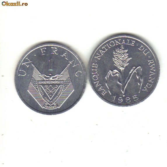 bnk mnd Rwanda 1 franc 1985 unc