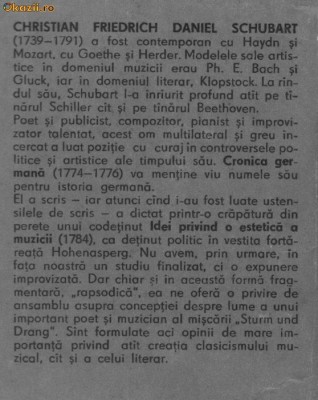 C F D Schubart - O istorie a muzicii universale foto
