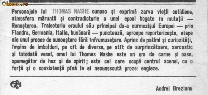 Thomas Nashe - Peripetiile napastuitului calator Thomas Nashe - Peripetiile napastuitului calator