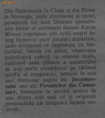 Isak Dinesen - Sapte povestiri gotice . Anecdote ale destinului foto