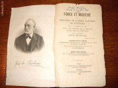 L. BUCHNER - FORCE ET MATIERE - 1884 foto