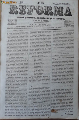 Reforma , ziar politicu , juditiaru si litteraru , an 1 , nr. 29 , 1859 foto