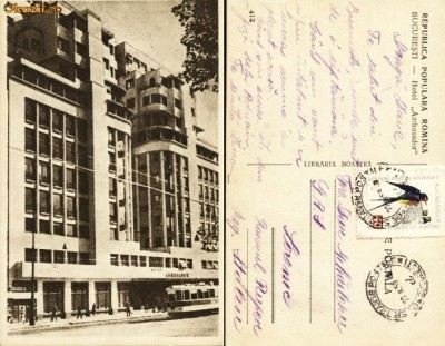 Carte postala ilustrata -Hotel Ambasador, R.P.R. foto