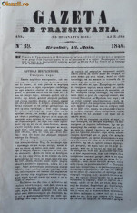 Gazeta de Transilvania , nr. 39 , Brasov , 1846 foto