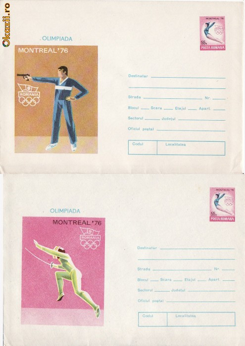 set 2 plicuri sport 2- Olimpiada Montreal -1976