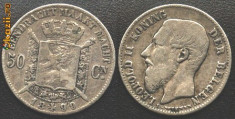 Belgia 50 Centimes 1899 argint DER BELGEN,RARA!!! foto