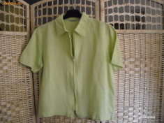 Top/bluza cu fermoar,verde deschis.M foto