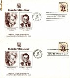 2 FDC SUA, USA -Ziua investirii- Jimmy Carter, W.Mondale