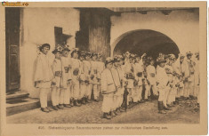 CFL 1915 Ilustrata tarani din Ardeal in costume populare la pregatire militara foto