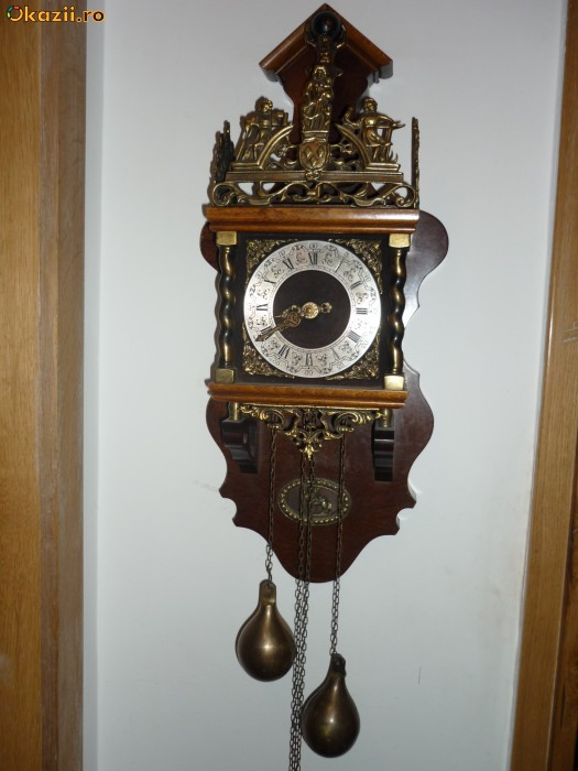 Ceas pendul din bronz olandez f vechi | arhiva Okazii.ro