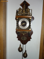Ceas pendul din bronz olandez f vechi foto