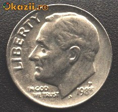 SUA Dime (10 Cents) 1983 P,moneda mai rara foto