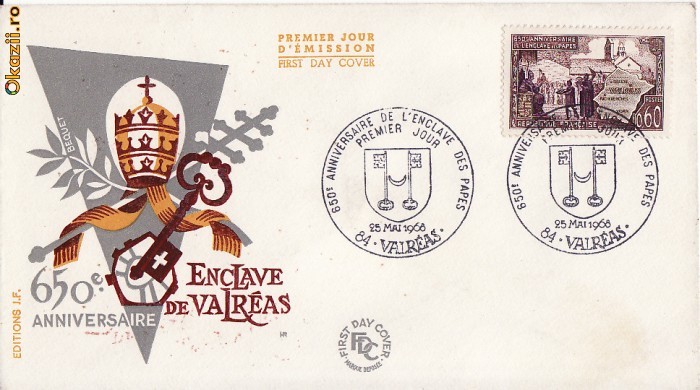 FDC Franta -Papalitate-Avignon-istorica FDC Franta -Papalitate-Avignon-istorica