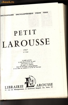 Dictionar enciclopedic Larousse-limba franceza-1967 foto