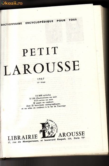 Dictionar enciclopedic Larousse-limba franceza-1967 Dictionar enciclopedic Larousse-limba franceza-1967