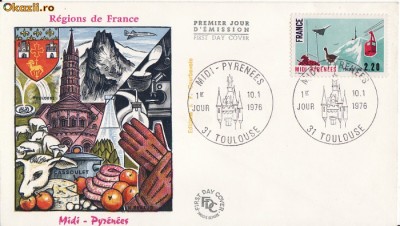FDC Franta -Midi-Pirinees -istorica,geografica foto