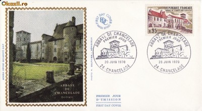 FDC Franta -Abatia Chancelade -istorica,geografica foto