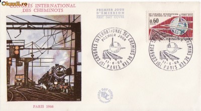 FDC Franta -Paris 1966-Cai ferate-geografica foto