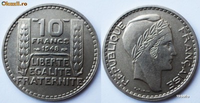 FRANTA 10 FRANCS FRANCI 1948 frumoasa ** foto