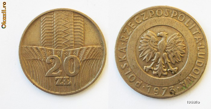 POLONIA 20 ZLOTYCH ZLOTI 1973 NR. 2 **