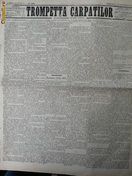Ziarul Trompetta Carpatilor , nr. 1094 , 1873
