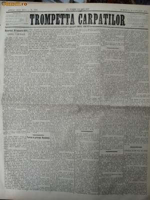 Ziarul Trompetta Carpatilor , nr. 1104 , 1874 foto