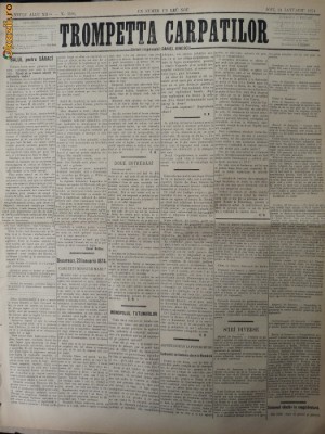 Ziarul Trompetta Carpatilor , nr.1105 , 1874 foto