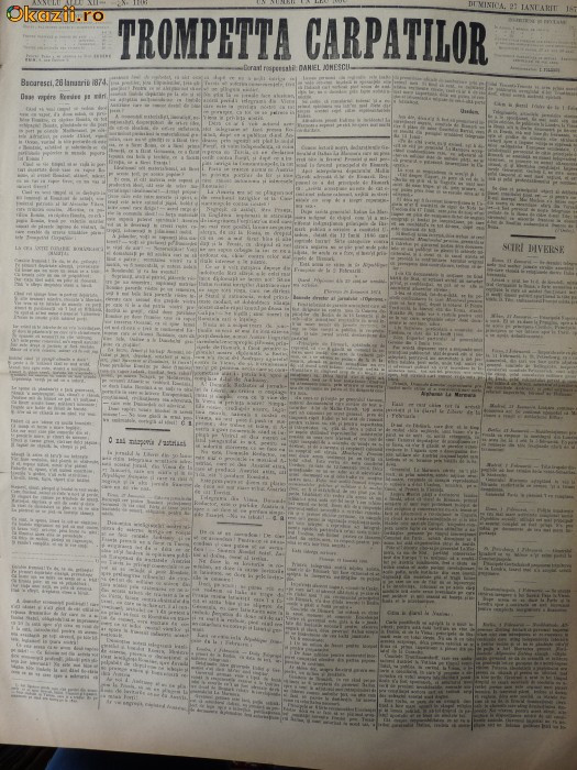 Ziarul Trompetta Carpatilor , nr. 1106 , 1874