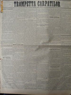 Ziarul Trompetta Carpatilor , nr. 1107 , 1874 foto