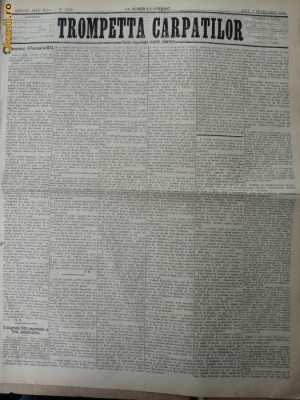 Ziarul Trompetta Carpatilor , nr. 1108 , 1874 foto