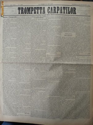 Ziarul Trompetta Carpatilor , nr. 1109 , 1874 foto