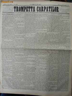 Ziarul Trompetta Carpatilor , nr. 1110 , 1874 foto