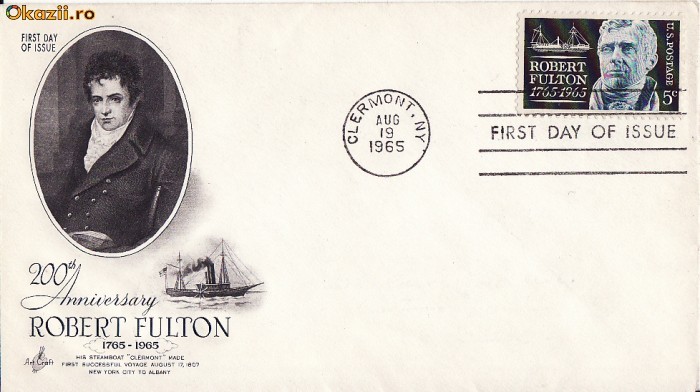 FDC SUA -Vapoare cu abur-Robert Fulton