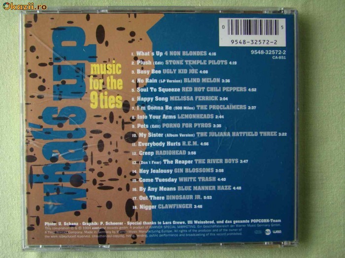 WHAT'S UP - Music For The 9ties - C D Original WHAT'S UP - Music For The 9ties - C D Original