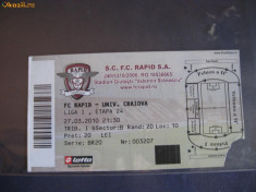 + Bilet Trib I meci Rapid - Craiova 27.03.2010 + foto