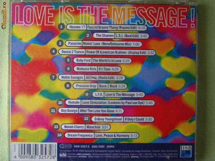 LOVE IS THE MESSAGE 1993 - C D Original LOVE IS THE MESSAGE 1993 - C D Original