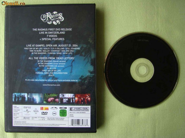 THE RASMUS - Live Letters - D V D